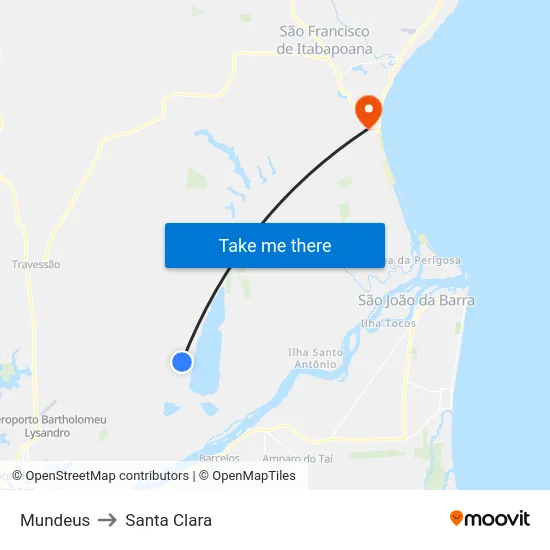 Mundeus to Santa Clara map