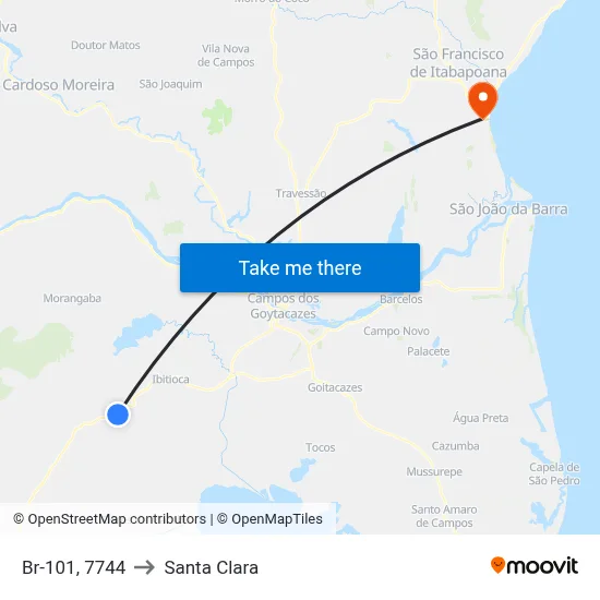 Br-101, 7744 to Santa Clara map