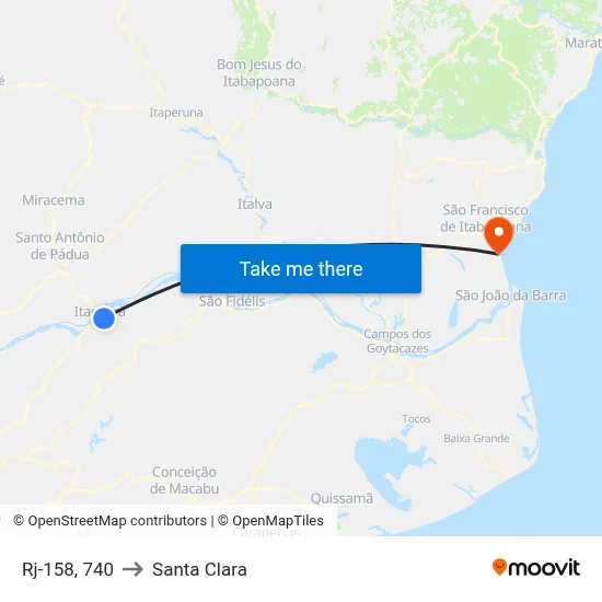Rj-158, 740 to Santa Clara map