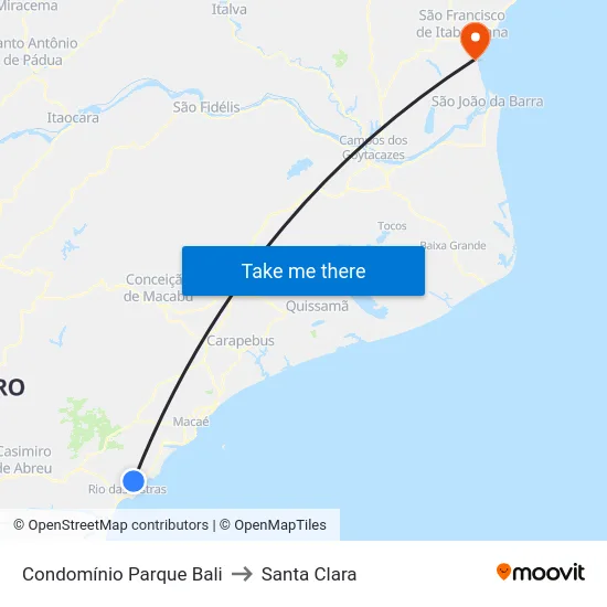 Condomínio Parque Bali to Santa Clara map