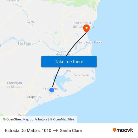 Estrada Do Matias, 1010 to Santa Clara map