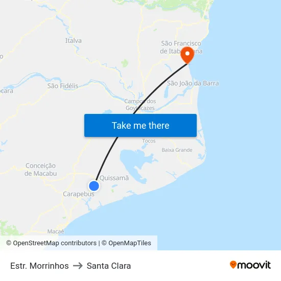Estr. Morrinhos to Santa Clara map