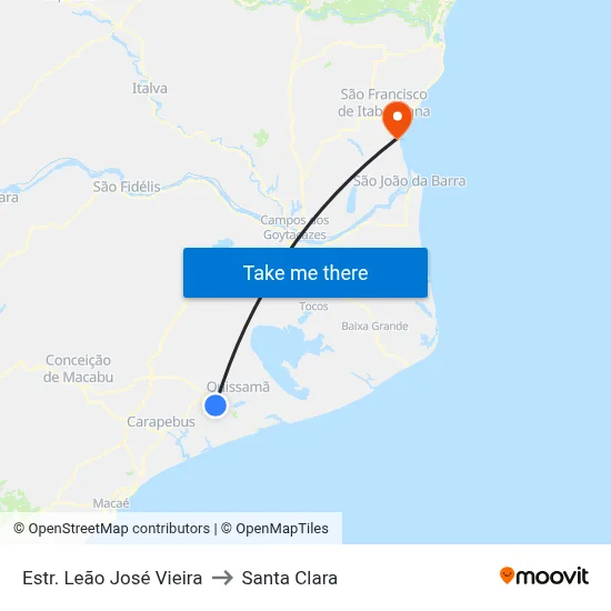 Estr. Leão José Vieira to Santa Clara map