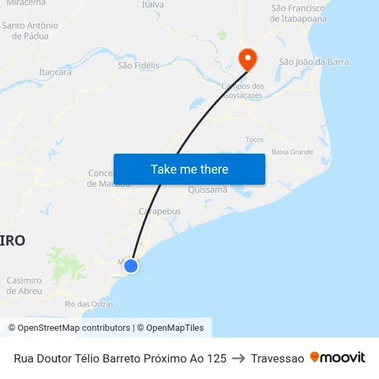 Rua Doutor Télio Barreto Próximo Ao 125 to Travessao map