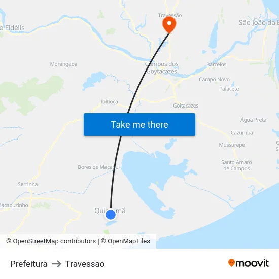 Prefeitura to Travessao map
