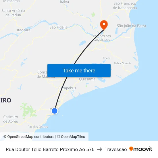 Rua Doutor Télio Barreto Próximo Ao 576 to Travessao map