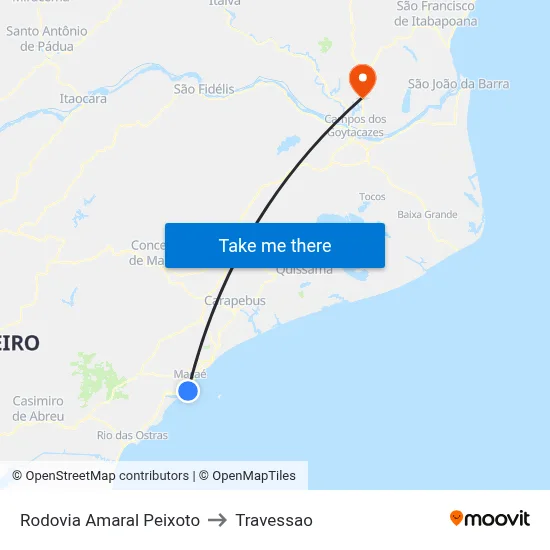 Rodovia Amaral Peixoto to Travessao map