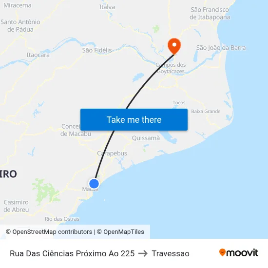 Rua Das Ciências Próximo Ao 225 to Travessao map