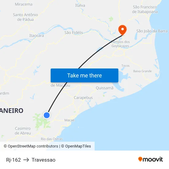 Rj-162 to Travessao map