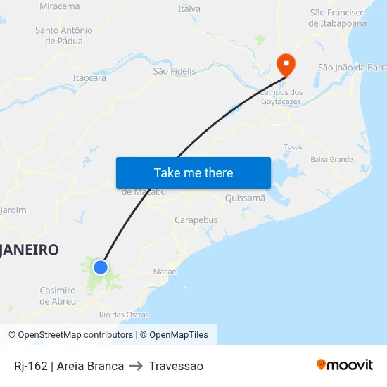 Rj-162 | Areia Branca to Travessao map