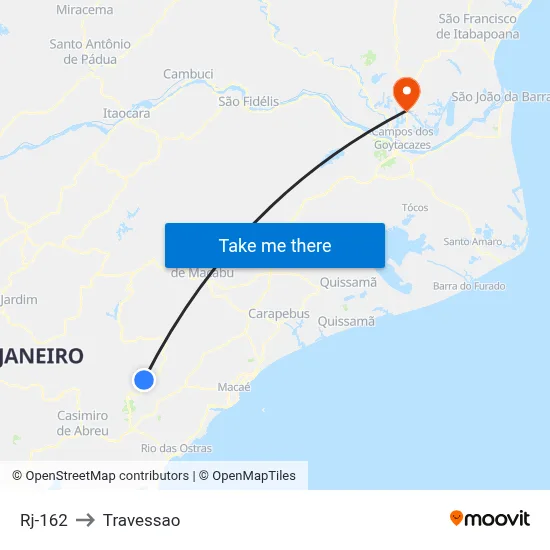 Rj-162 to Travessao map