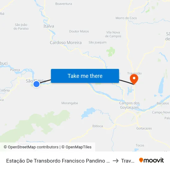 Estação De Transbordo Francisco Pandino Filho (Chiquinho Pandino) to Travessao map