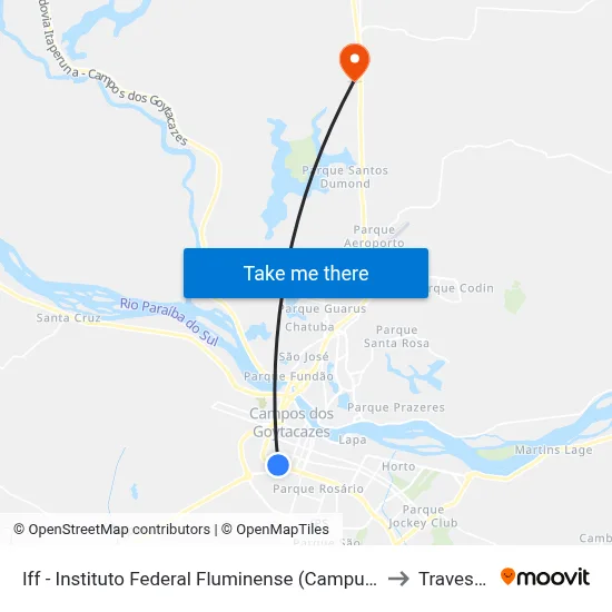 Iff - Instituto Federal Fluminense (Campus-Centro) to Travessao map