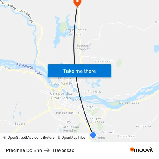 Pracinha Do Bnh to Travessao map