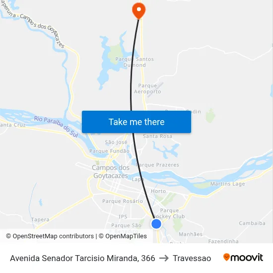Avenida Senador Tarcisio Miranda, 366 to Travessao map
