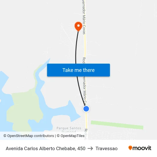 Avenida Carlos Alberto Chebabe, 450 to Travessao map