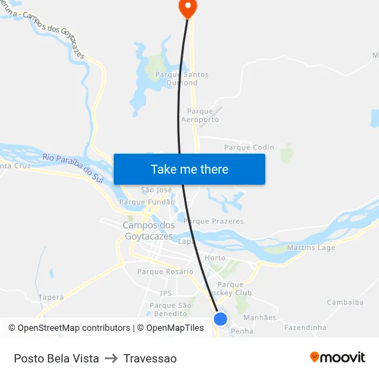 Posto Bela Vista to Travessao map