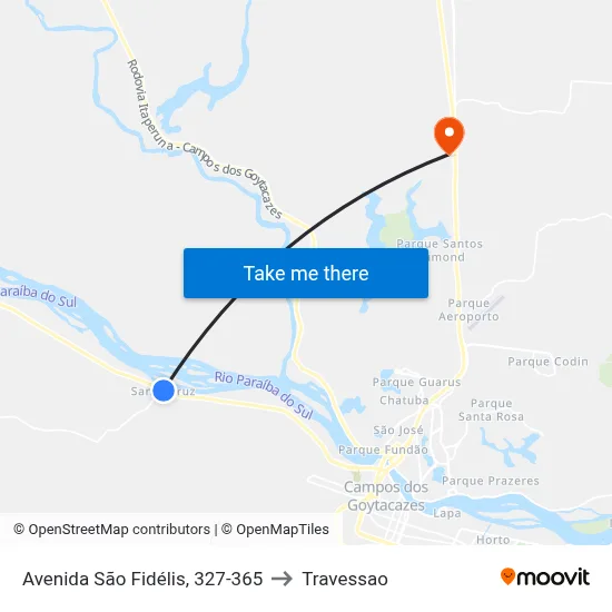 Avenida São Fidélis, 327-365 to Travessao map