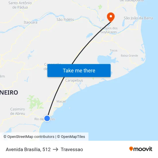 Avenida Brasília, 512 to Travessao map