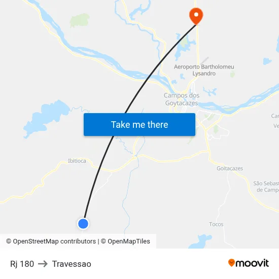 Rj 180 to Travessao map