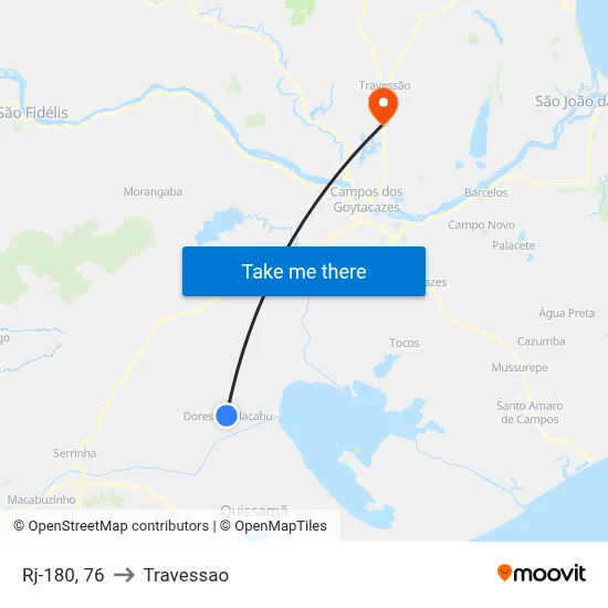 Rj-180, 76 to Travessao map
