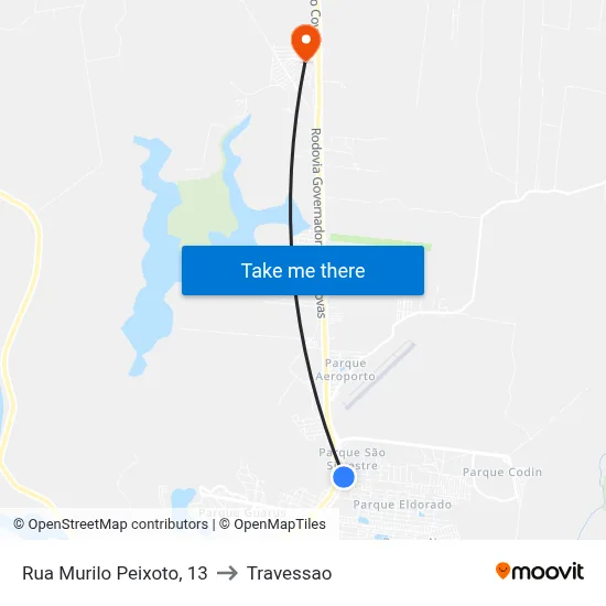 Rua Murilo Peixoto, 13 to Travessao map