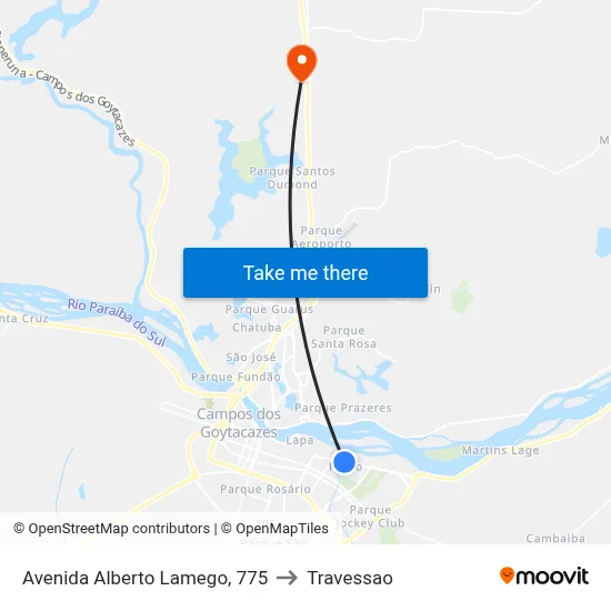 Avenida Alberto Lamego, 775 to Travessao map