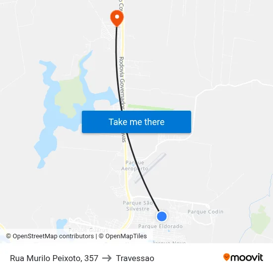 Rua Murilo Peixoto, 357 to Travessao map