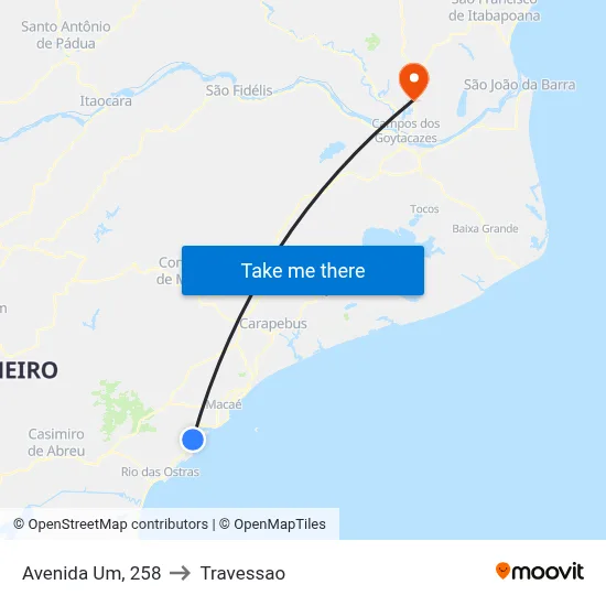 Avenida Um, 258 to Travessao map