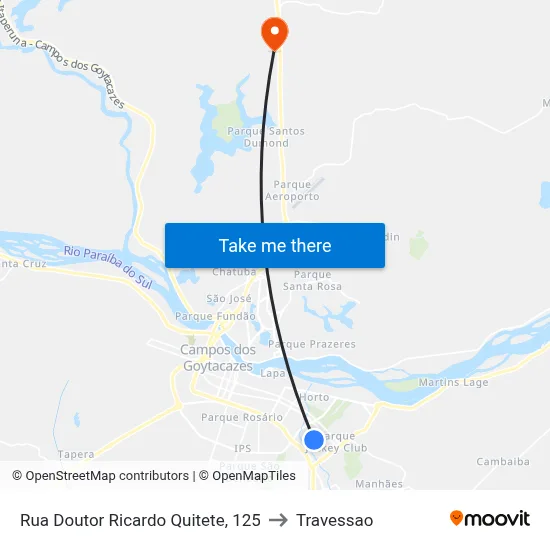 Rua Doutor Ricardo Quitete, 125 to Travessao map