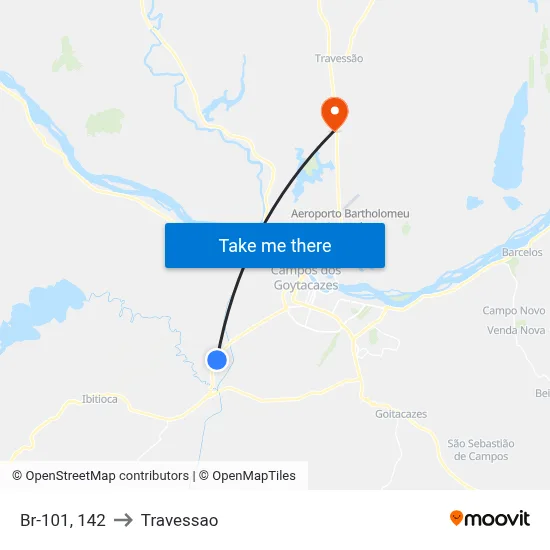 Br-101, 142 to Travessao map