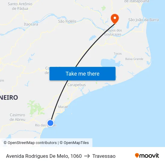 Avenida Rodrigues De Melo, 1060 to Travessao map