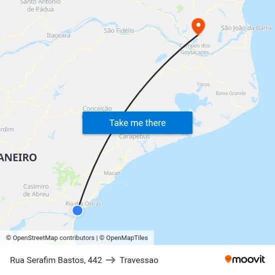 Rua Serafim Bastos, 442 to Travessao map
