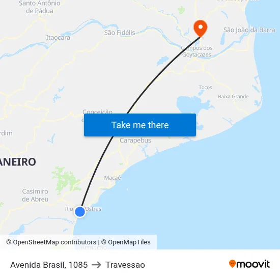 Avenida Brasil, 1085 to Travessao map