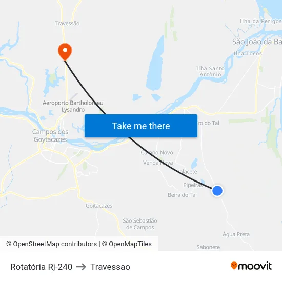 Rotatória Rj-240 to Travessao map