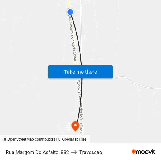 Rua Margem Do Asfalto, 882 to Travessao map