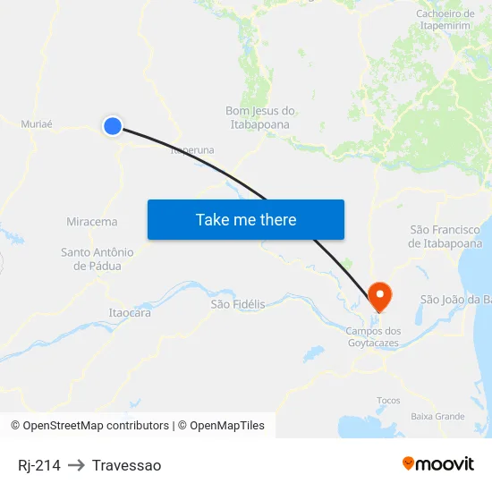 Rj-214 to Travessao map