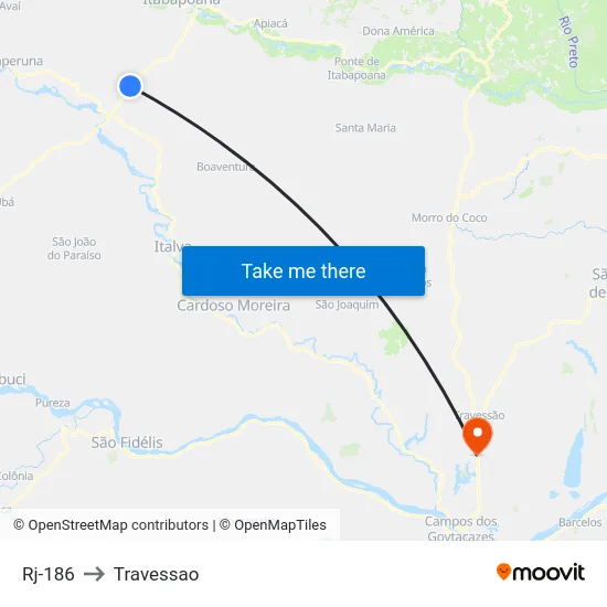 Rj-186 to Travessao map