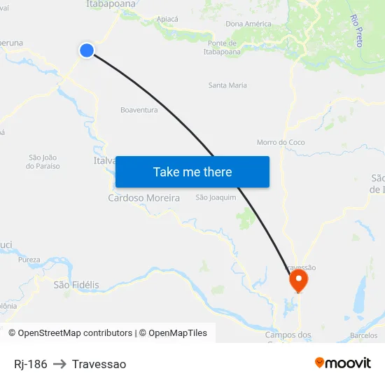 Rj-186 to Travessao map