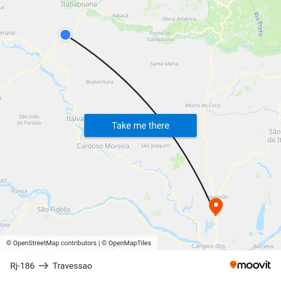 Rj-186 to Travessao map