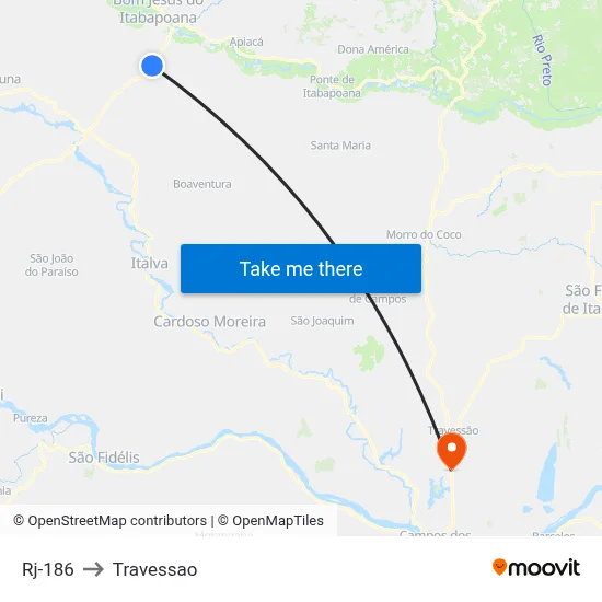 Rj-186 to Travessao map