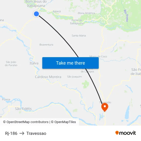 Rj-186 to Travessao map