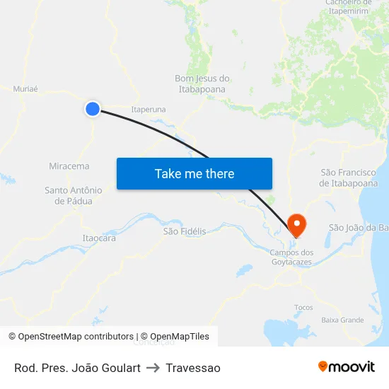Rod. Pres. João Goulart to Travessao map