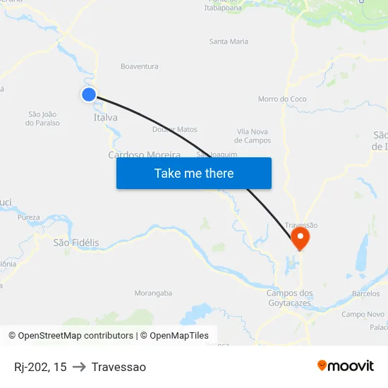 Rj-202, 15 to Travessao map