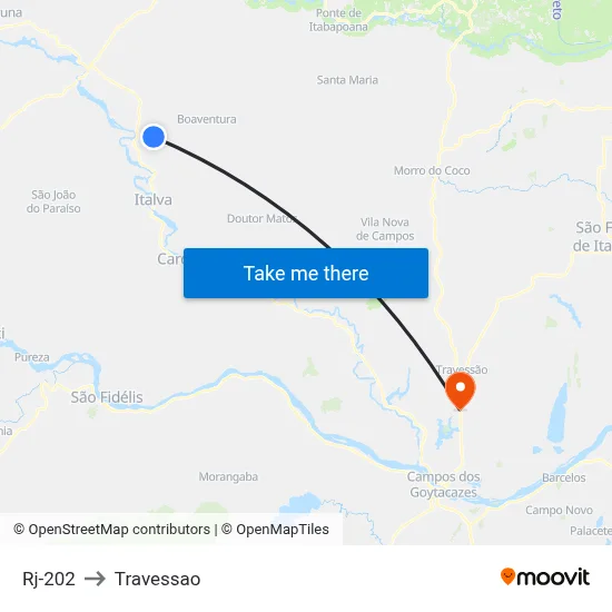 Rj-202 to Travessao map