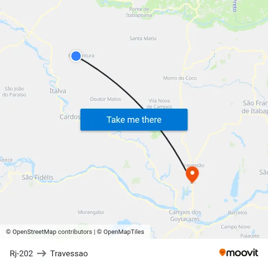 Rj-202 to Travessao map