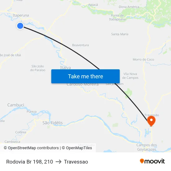 Rodovia Br 198, 210 to Travessao map