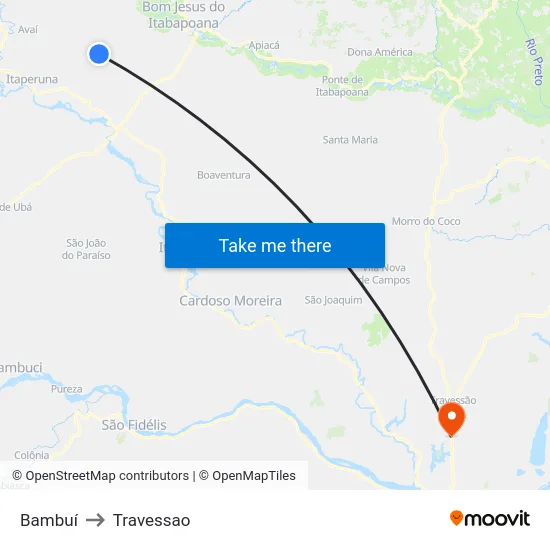 Bambuí to Travessao map