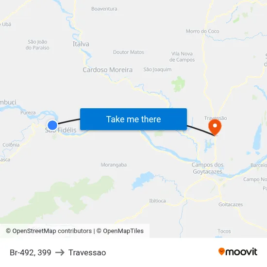 Br-492, 399 to Travessao map