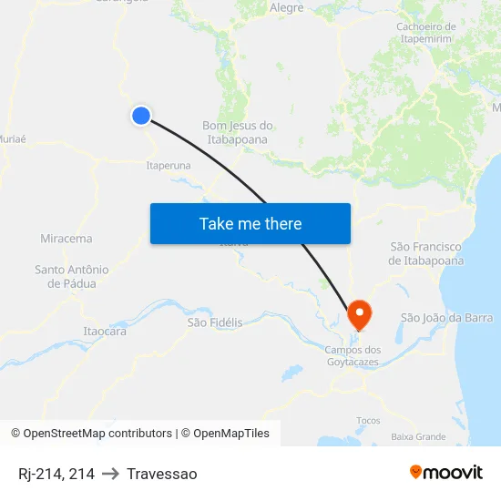 Rj-214, 214 to Travessao map